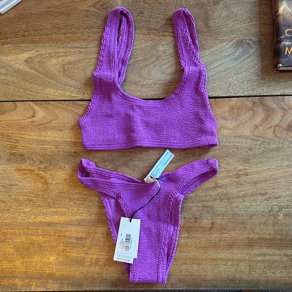 bond-eye Other - bond-eye Purple Textured Scoop Bikini Top & High-Cut Bottom